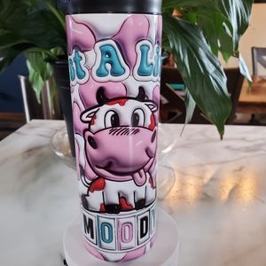 Just a little MOODY Cow Puffy Bubble 20oz Tumbler with duo lids 🎉sale